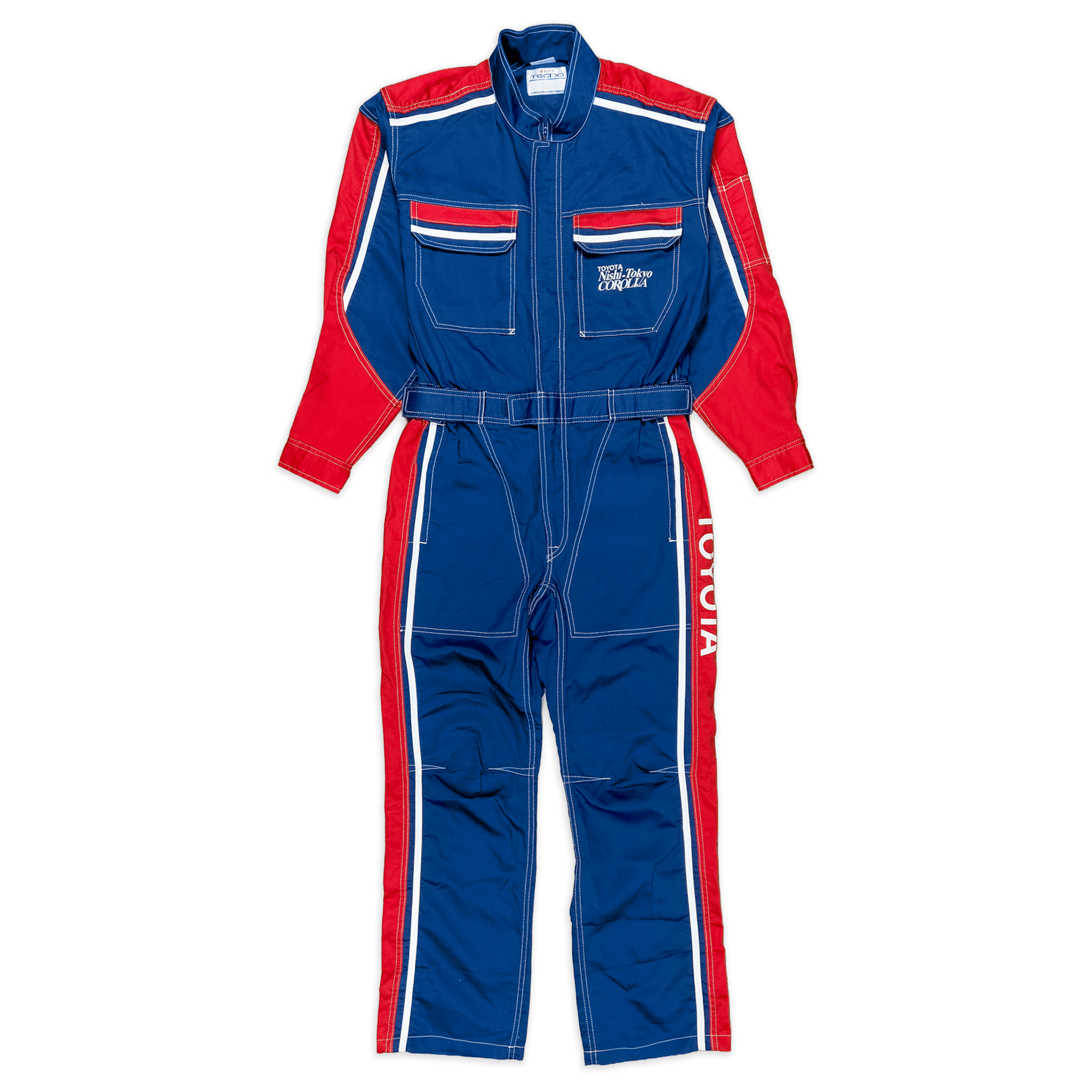 New Retro JDM Toyota Corolla Tecno Jumpsuit Coveralls Mechanic Tsunagi Blue - Sugoi JDM