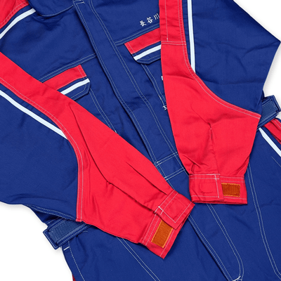 New Retro JDM Toyota Toyopet Tecno Mechanic Coveralls Tsunagi Blue Red - Sugoi JDM