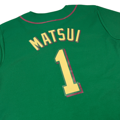New Retro NPB Baseball Majestic Rakuten Eagles Yuki Matsui Jersey 2014 Green - Sugoi JDM