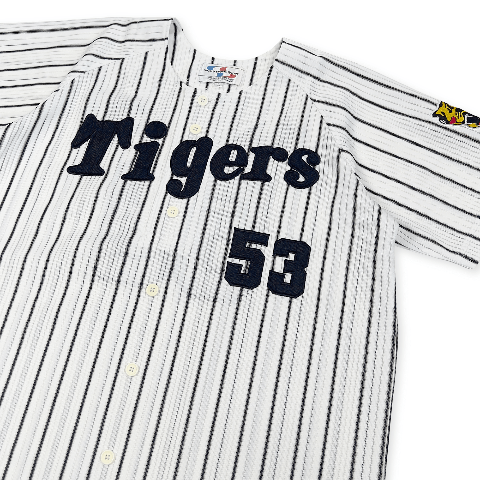 New Retro NPB Hanshin Tigers Norihiro Akahoshi Baseball Home Knit Jersey 53 - Sugoi JDM