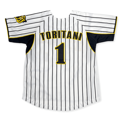 New Retro NPB Hanshin Tigers Takahashi Toritani Baseball Knit Jersey White 1 - Sugoi JDM