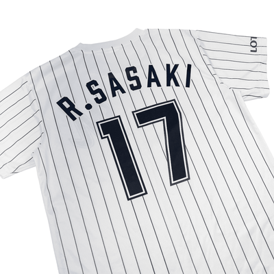 New Retro NPB Japan Baseball Chiba Lotte Marines Roki Sasaki Jersey Shirt White - Sugoi JDM