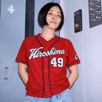 New Retro NPB Japan Hiroshima Carp Baseball Knit Jersey Yuya Shozui Red 49 - Sugoi JDM