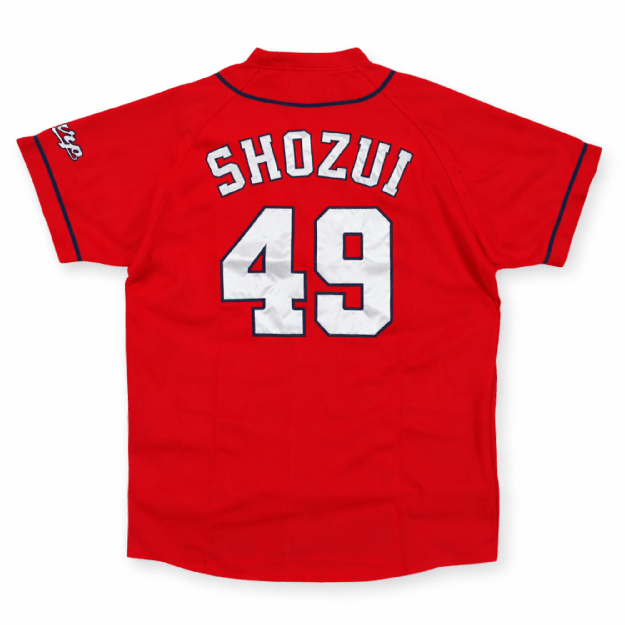 New Retro NPB Japan Hiroshima Carp Baseball Knit Jersey Yuya Shozui Red 49 - Sugoi JDM