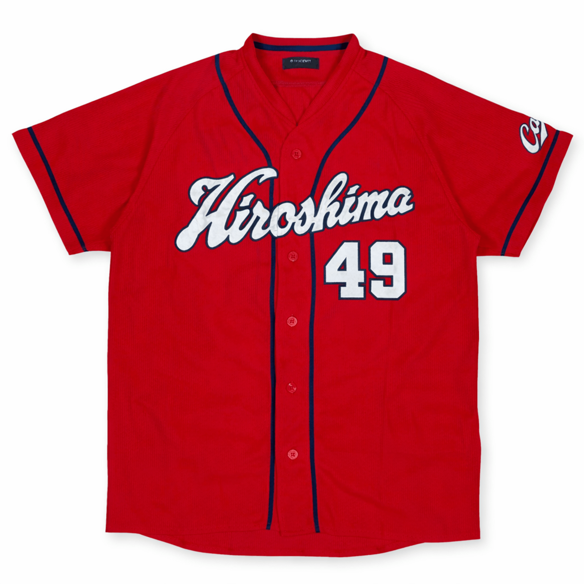 New Retro NPB Japan Hiroshima Carp Baseball Knit Jersey Yuya Shozui Red 49 - Sugoi JDM