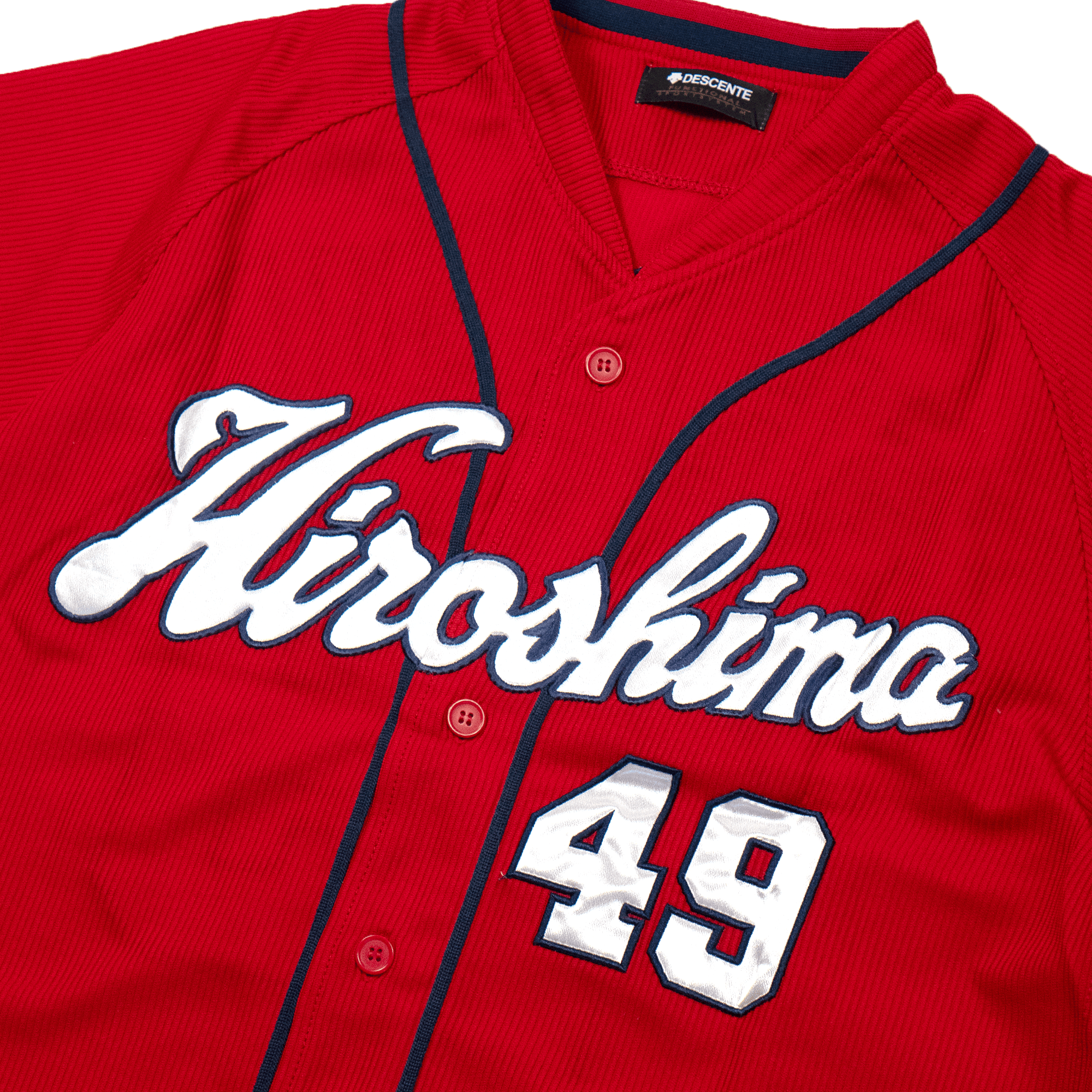 New Retro NPB Japan Hiroshima Carp Baseball Knit Jersey Yuya Shozui Red 49 - Sugoi JDM