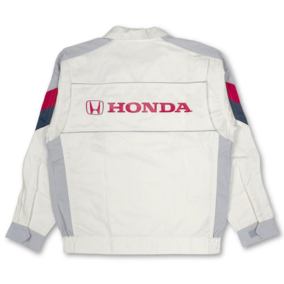 New Retro Showa Era 1990s JDM Japan Honda Motors Mechanic Jacket White - Sugoi JDM