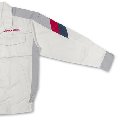 New Retro Showa Era 1990s JDM Japan Honda Motors Mechanic Jacket White - Sugoi JDM