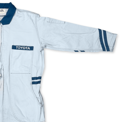 New Retro Showa Era JDM Toyota Corolla Nankai Tsunagi Coveralls Blue - Sugoi JDM