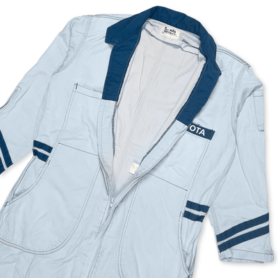 New Retro Showa Era JDM Toyota Corolla Nankai Tsunagi Coveralls Blue - Sugoi JDM