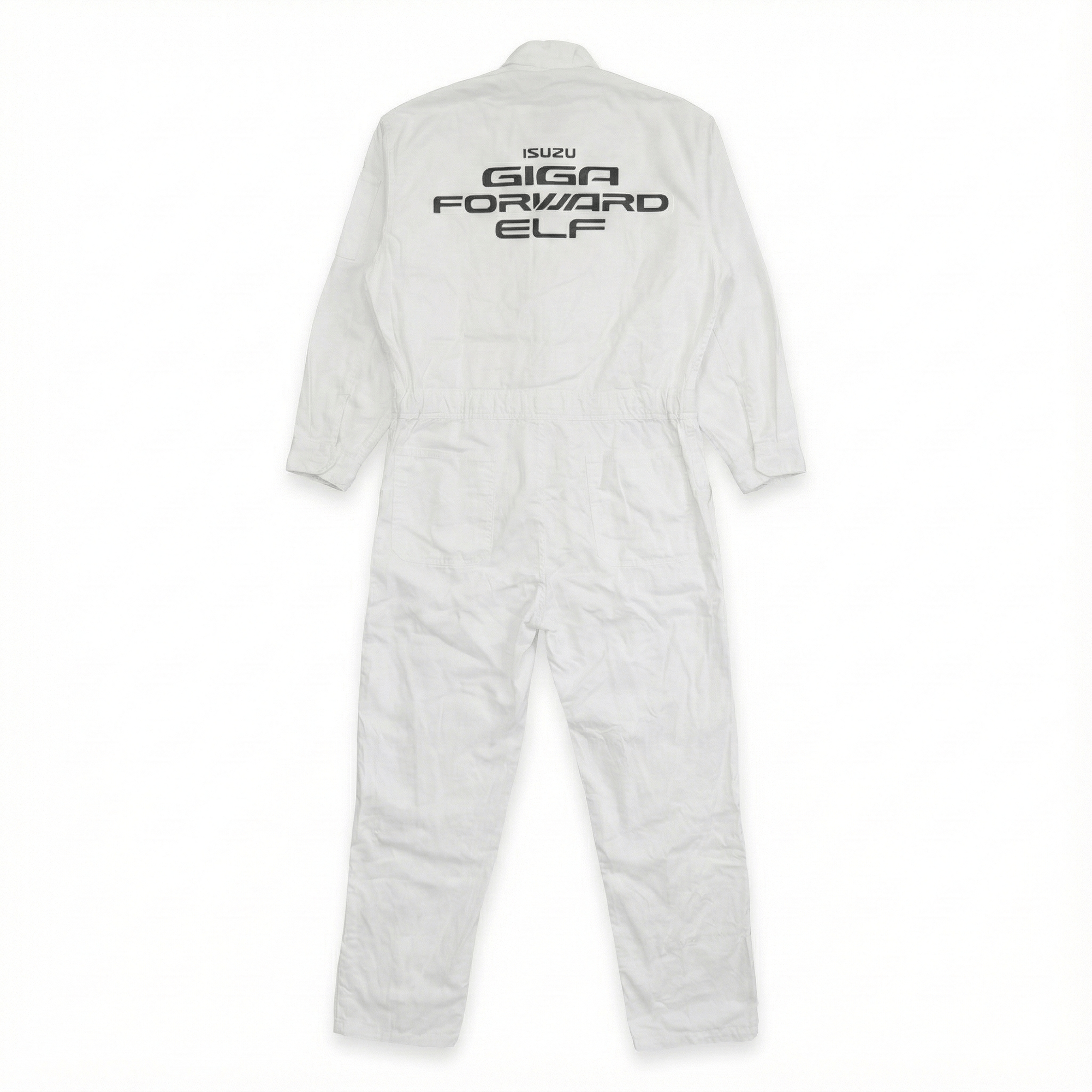 New Retro Showa JDM Isuzu Giga Forward Elf Truck Tsunagi Coveralls White - Sugoi JDM