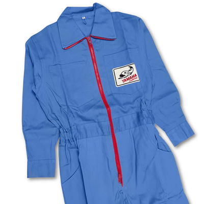 New Showa 1970s JDM Japan Yamaha Champion Tsunagi Coveralls Blue - Sugoi JDM