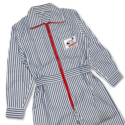 New Showa 1970s JDM Japan Yamaha Champion Tsunagi Coveralls Pin Stripe - Sugoi JDM