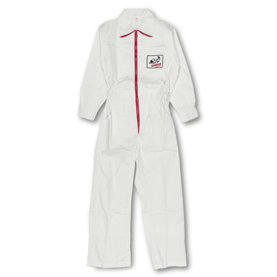 New Showa 1970s JDM Japan Yamaha Champion Tsunagi Coveralls White - Sugoi JDM