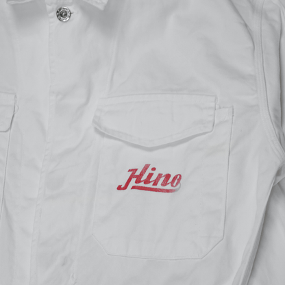 New Vintage 1970s Showa JDM Hino Toyota Yokohama Tsunagi Coveralls White - Sugoi JDM