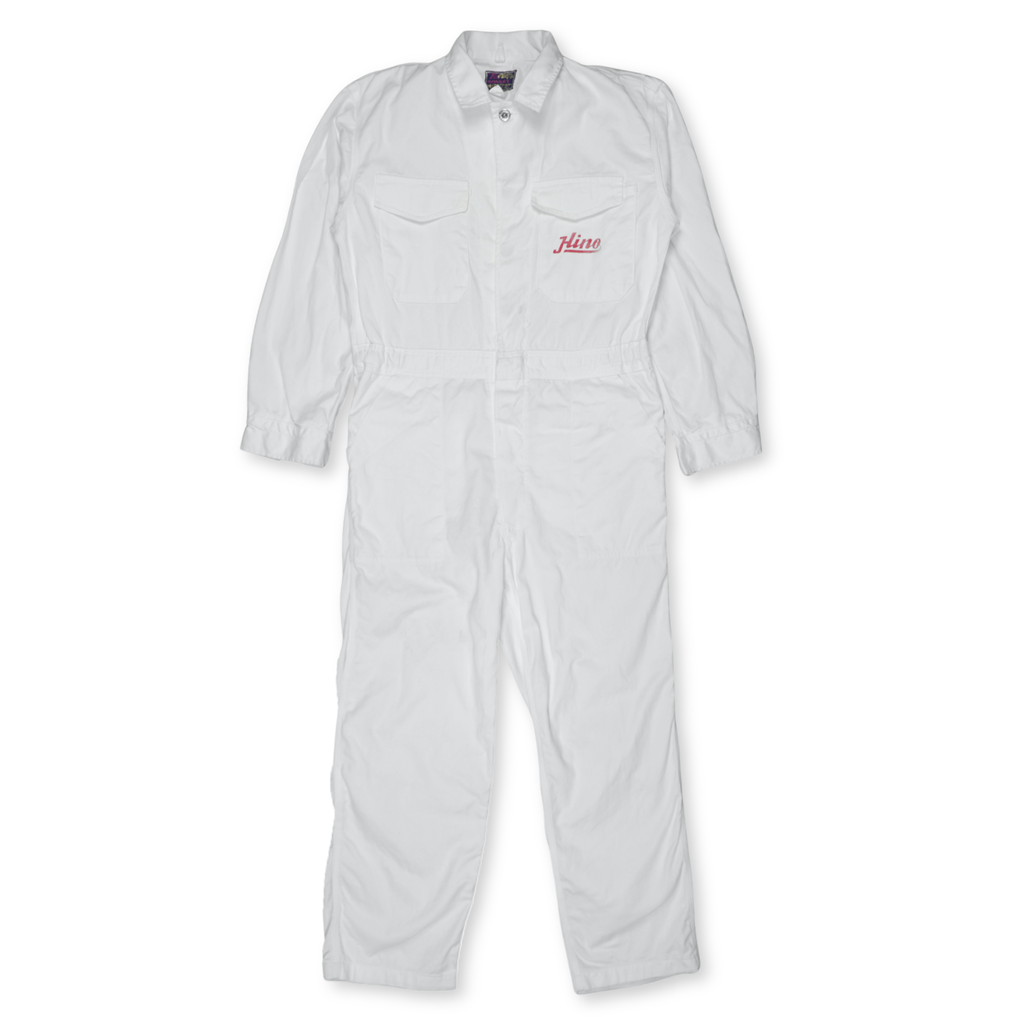 New Vintage 1970s Showa JDM Hino Toyota Yokohama Tsunagi Coveralls White - Sugoi JDM