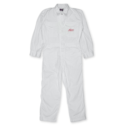New Vintage 1970s Showa JDM Hino Toyota Yokohama Tsunagi Coveralls White - Sugoi JDM