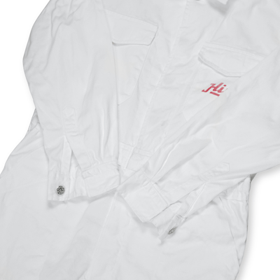 New Vintage 1970s Showa JDM Hino Toyota Yokohama Tsunagi Coveralls White - Sugoi JDM