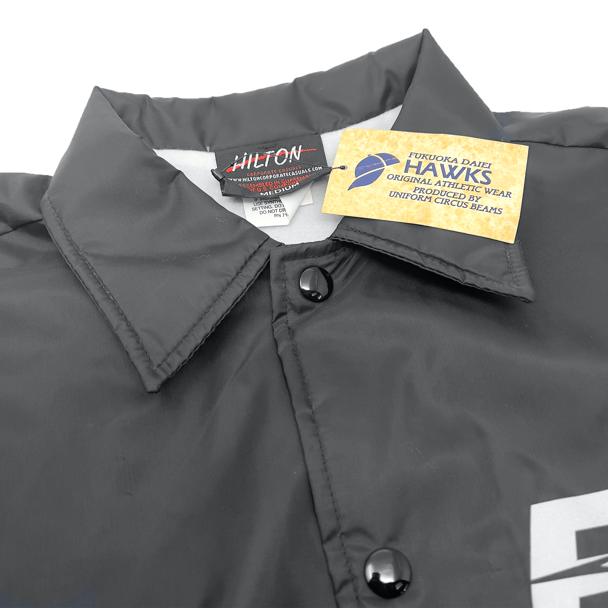 New Vintage Japan NPB Fukuoka Daiei Hawks Coaches Jacket Black - Sugoi JDM