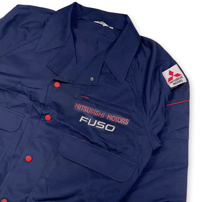 New Vintage JDM Japan Mitsubishi Motors Fuso Mechanic Staff Jacket Blue - Sugoi JDM