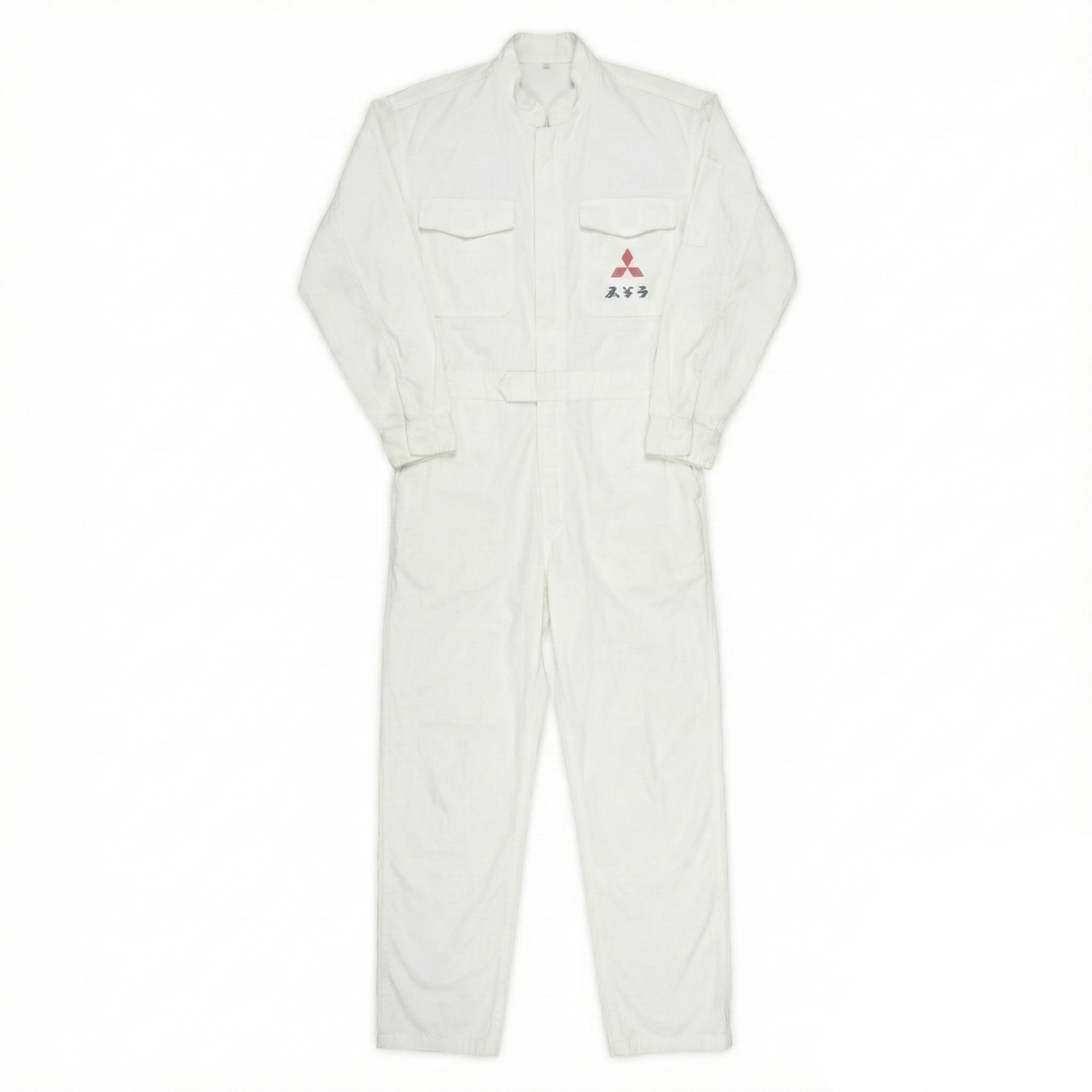 New Vintage JDM Japan Showa Mitsubishi Fuso Coveralls Tsunagi White - Sugoi JDM