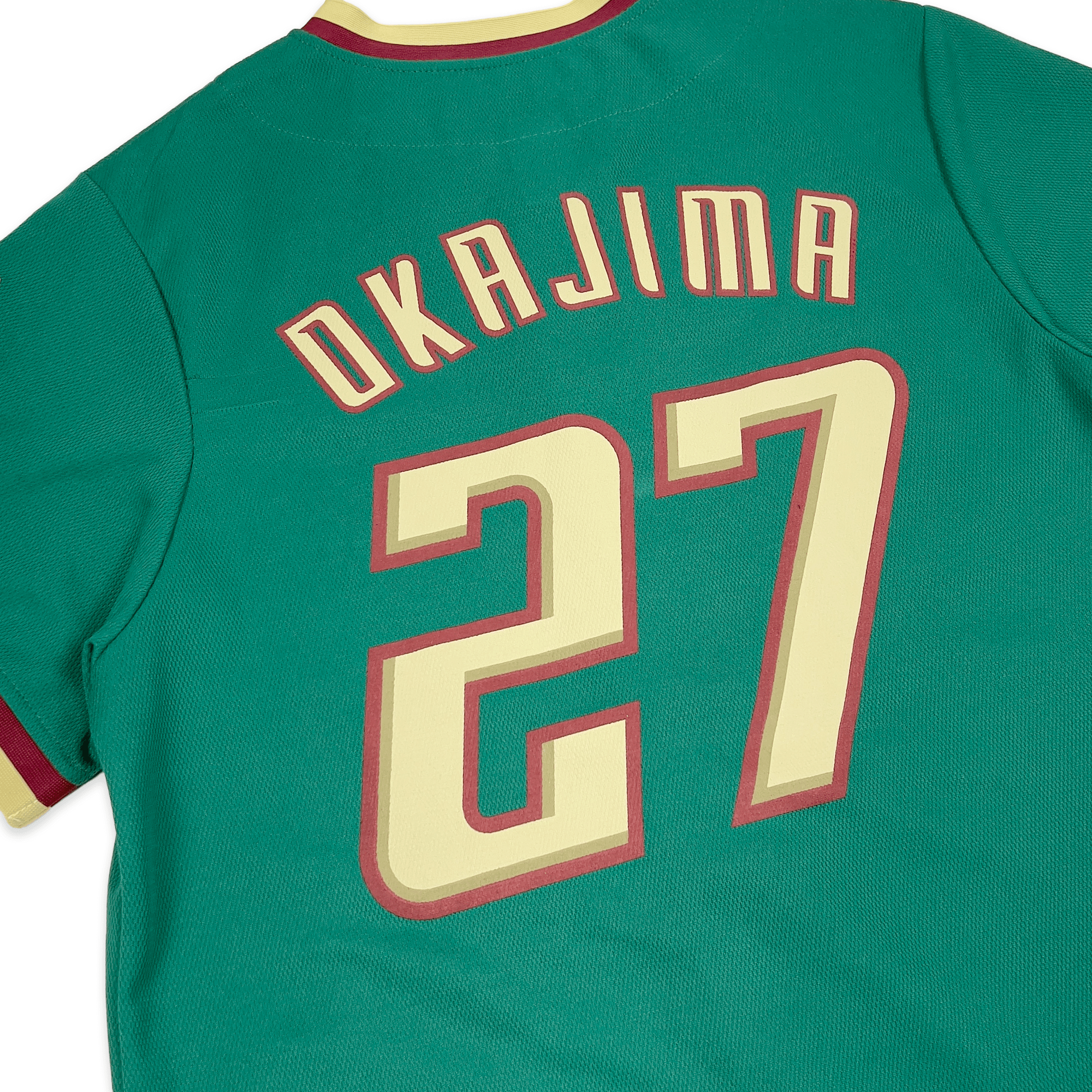 NPB Japan Tohoku Green Rakuten Eagles 2015 Takero Okajima Baseball Jersey - Sugoi JDM