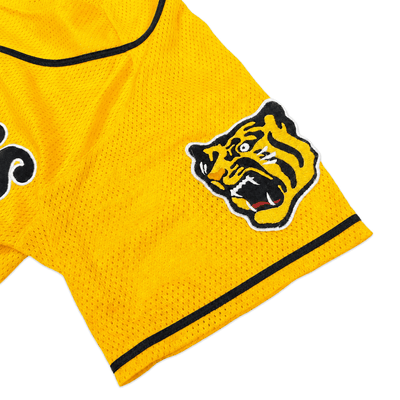 NPB Mizuno Hanshin Tigers Fan Club Teruaki Sato Baseball Knit Jersey Yellow - Sugoi JDM