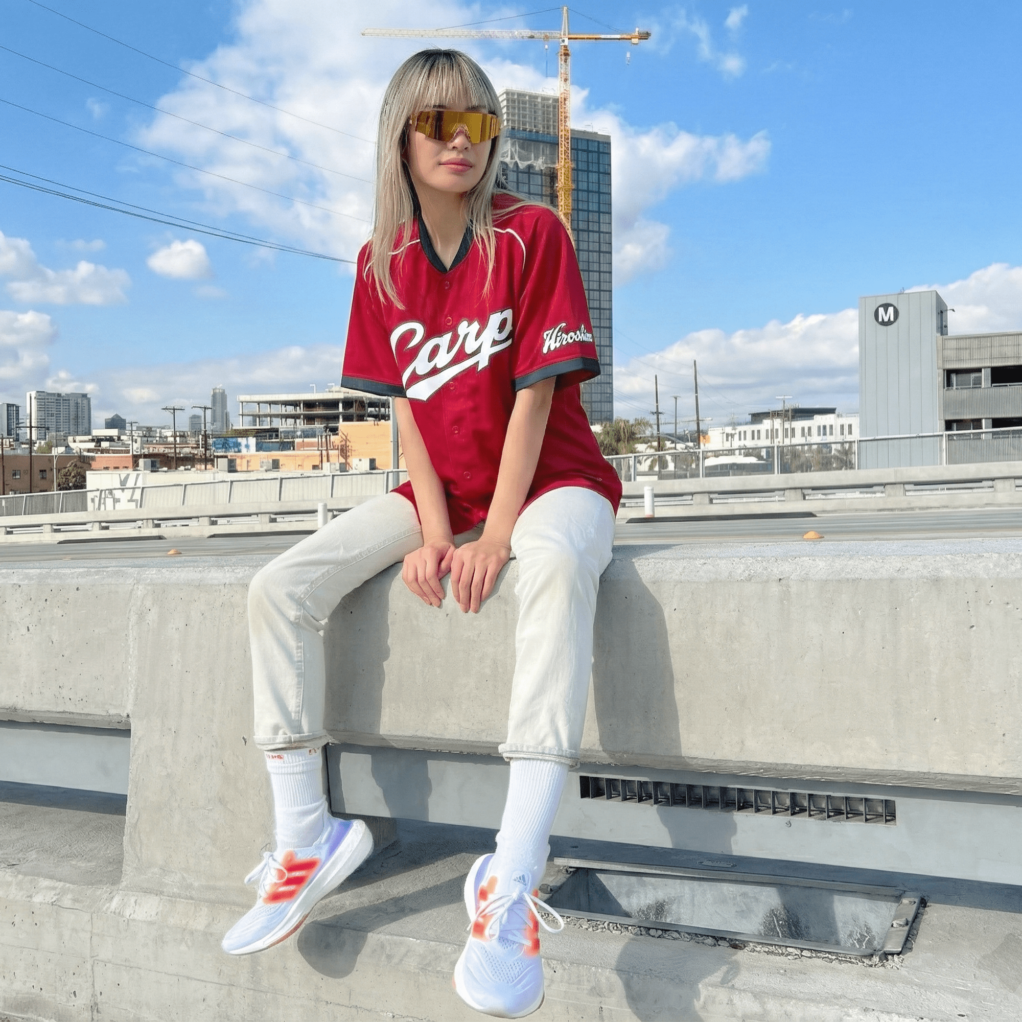 Official Ikkyu Retro Japan Hiroshima Carp Yoshihiro Maru Baseball Jersey 9 - Sugoi JDM