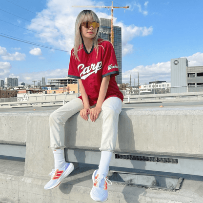 Official Ikkyu Retro Japan Hiroshima Carp Yoshihiro Maru Baseball Jersey 9 - Sugoi JDM