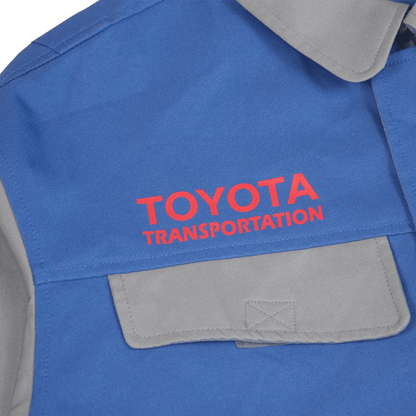 Rare Genuine Retro Japan JDM Heavy Duty Toyota Transportation Staff Jacket Blue - Sugoi JDM