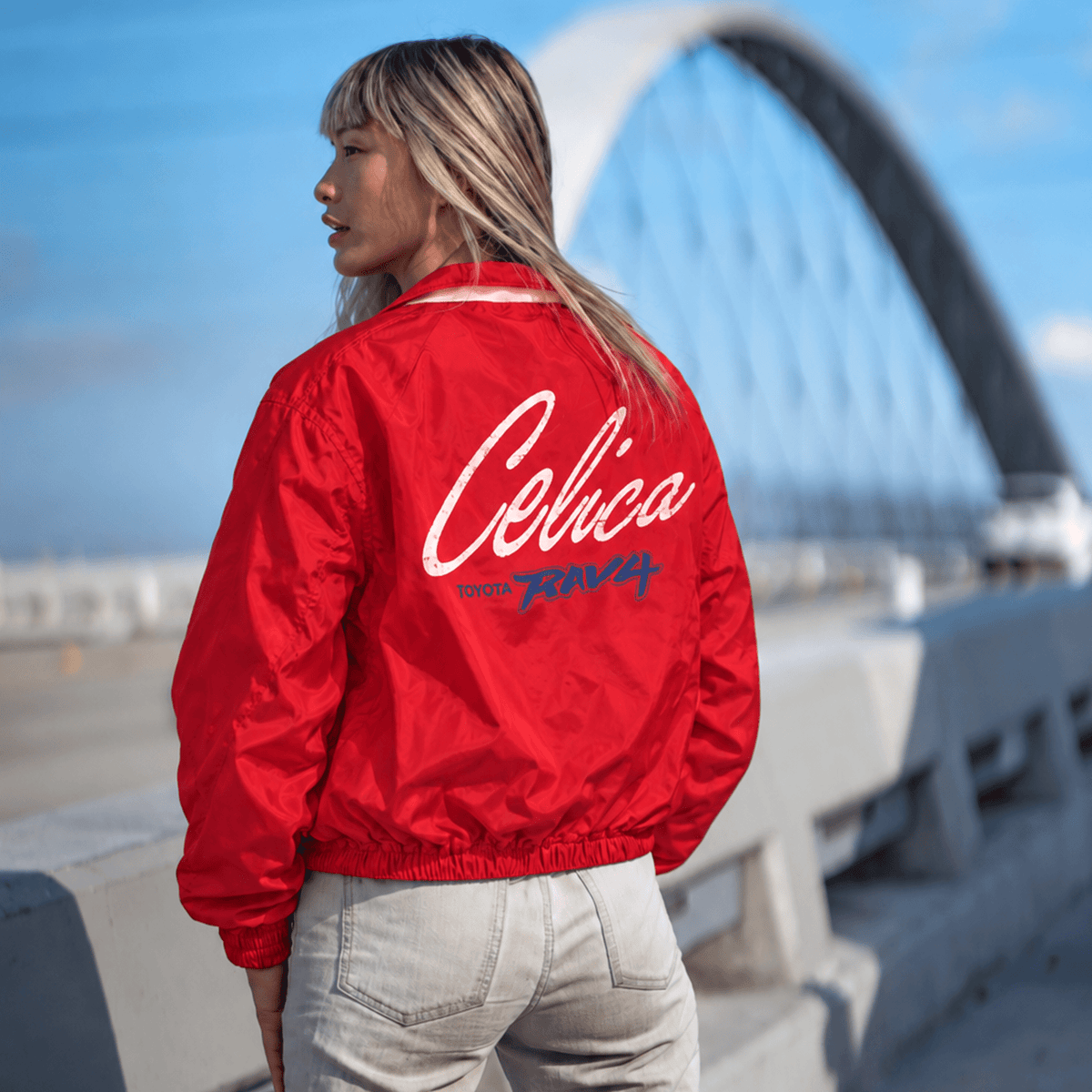 Rare Vintage 1990s Toyota Celica RAV4 Staff Coaches Jacket Red - Sugoi JDM