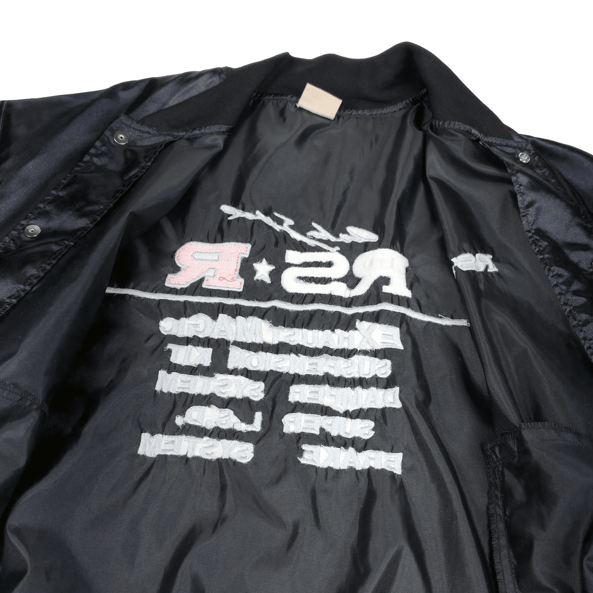 Rare Vintage JDM Japan 1990s RS-R Racing Staff Bomber Jacket Black - Sugoi JDM