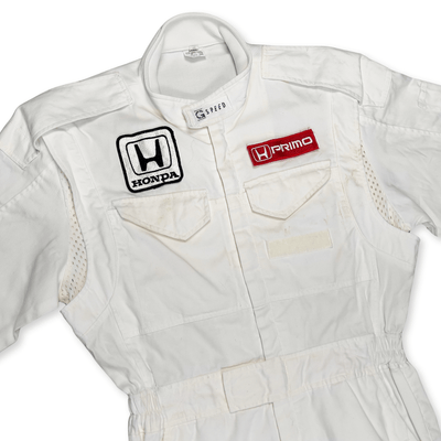 Rare Vintage JDM Japan G - Speed Honda Primo Pit Crew Coveralls Tsunagi White - Sugoi JDM