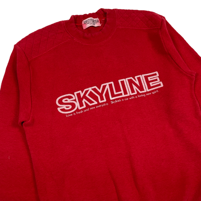 Rare Vintage Showa Era Issey Miyake Nissan Skyline Prince Sweatshirt Red - Sugoi JDM