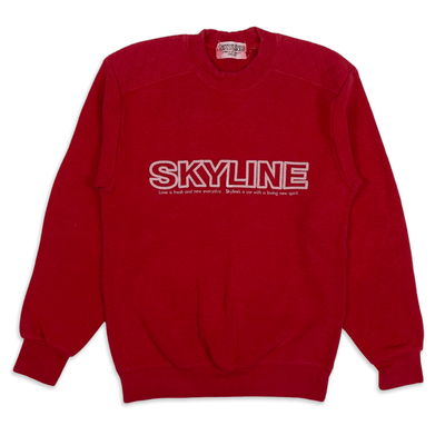 Rare Vintage Showa Era Issey Miyake Nissan Skyline Prince Sweatshirt Red - Sugoi JDM
