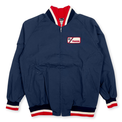 Retro 1970s Showa Era JDM Japan Yamaha Racing Pit Crew Jacket Blue - Sugoi JDM