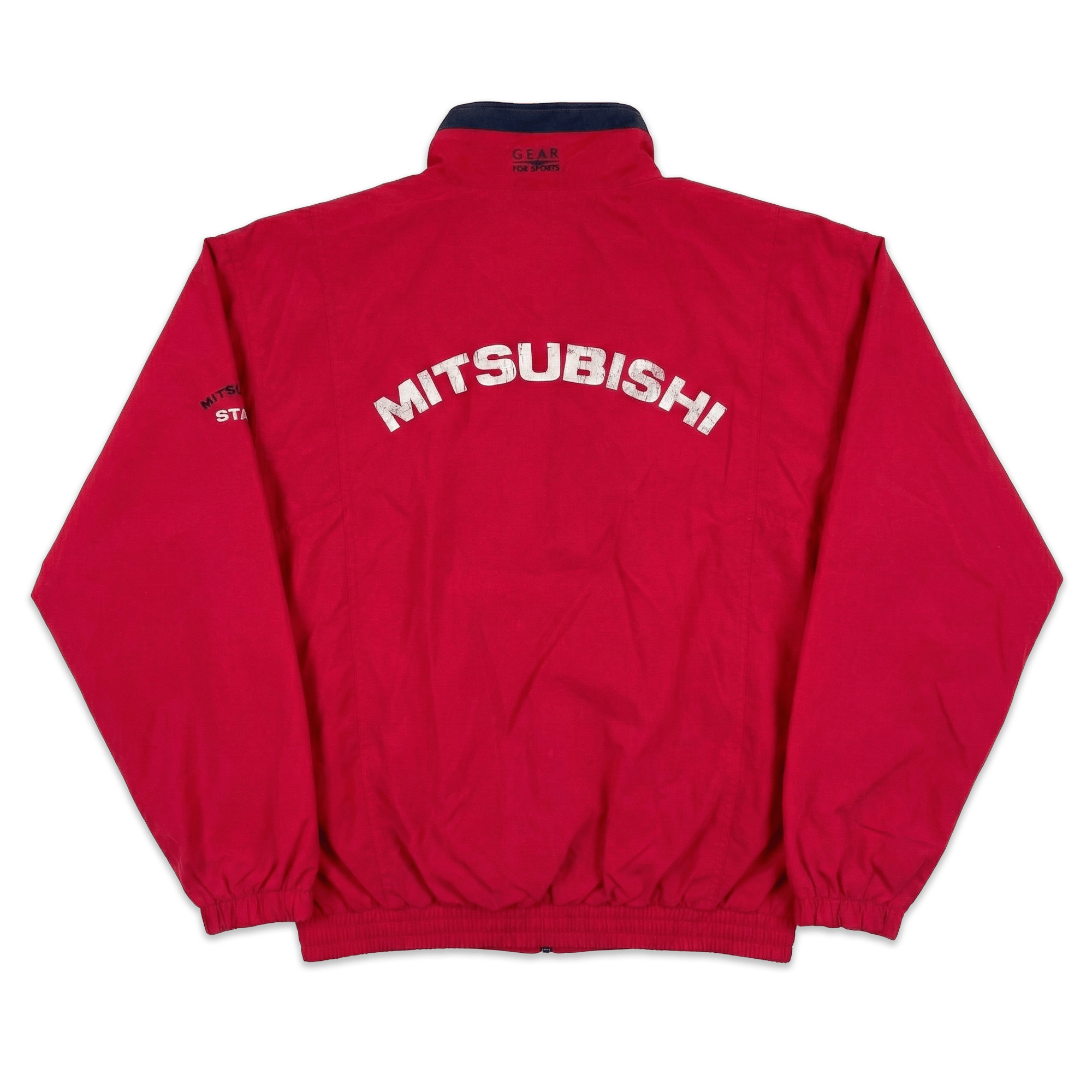 Retro 1990s Showa JDM Japan Mitsubishi Motors Staff Employee Jacket Red - Sugoi JDM