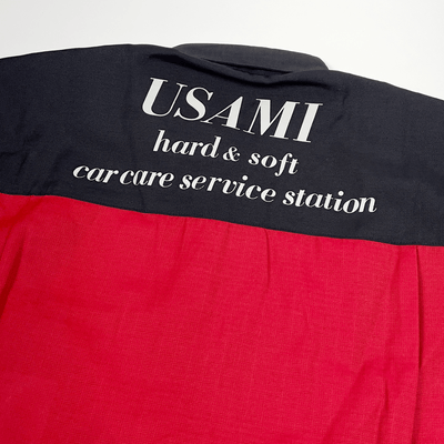 Retro 1990s Usami Koyu Hard & Soft Service Station Staff Short Sleeve Shirt - Sugoi JDM