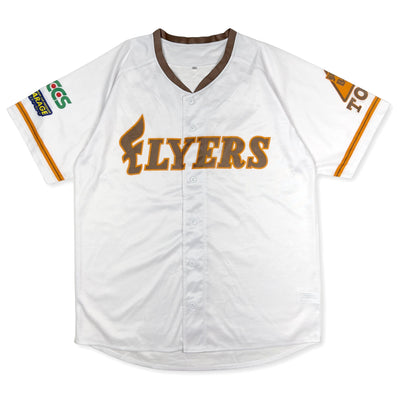 Retro Japan Hokkaido Nippon Ham Fighters Flyers Baseball Jersey White - Sugoi JDM
