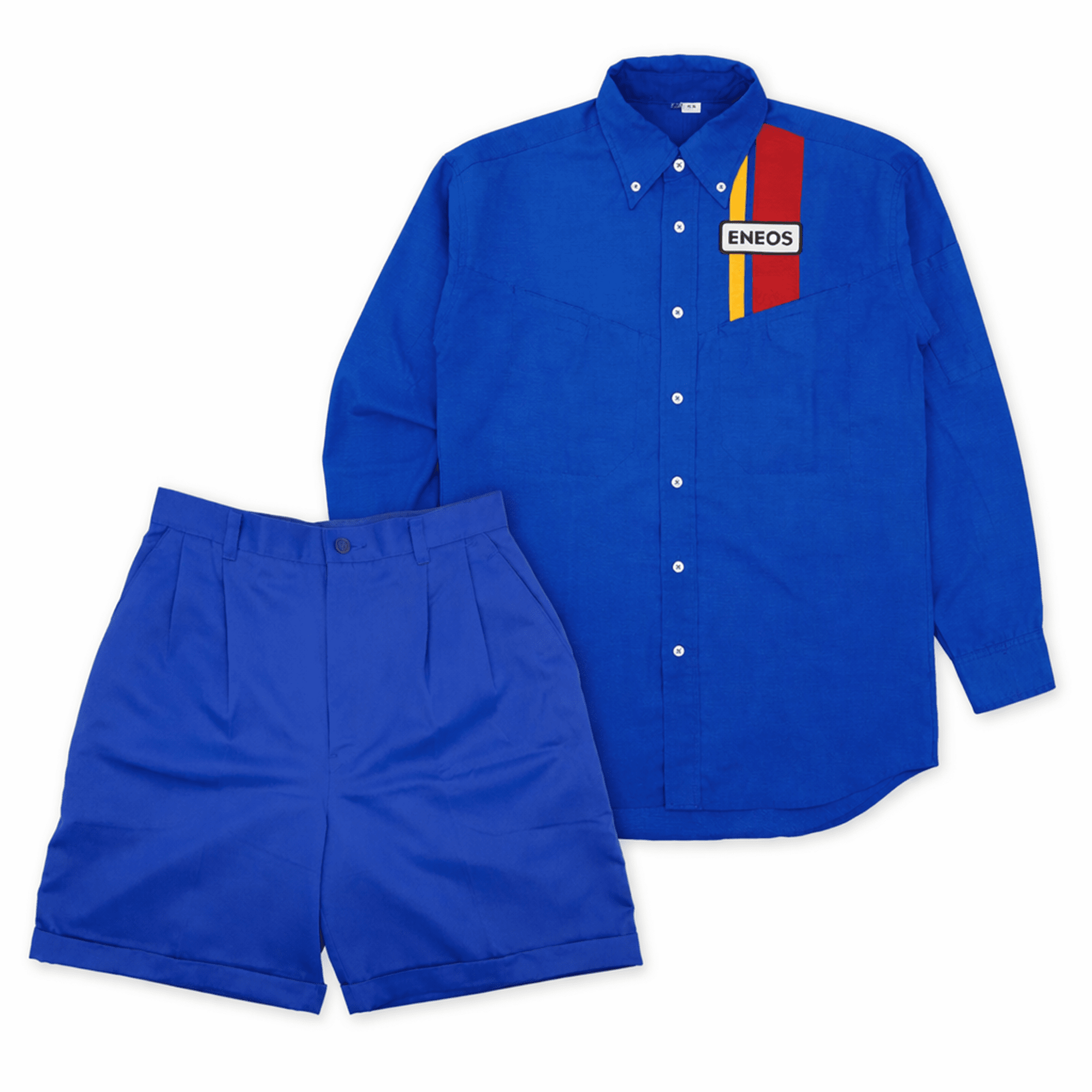 Retro Japan JDM Genuine ENEOS Oil Women's Staff Long Sleeve And Shorts Setup - Sugoi JDM