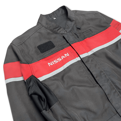 Retro Japan JDM Heavy Duty Nissan Pitwork Tsunagi Mechanics Coverall Black - Sugoi JDM