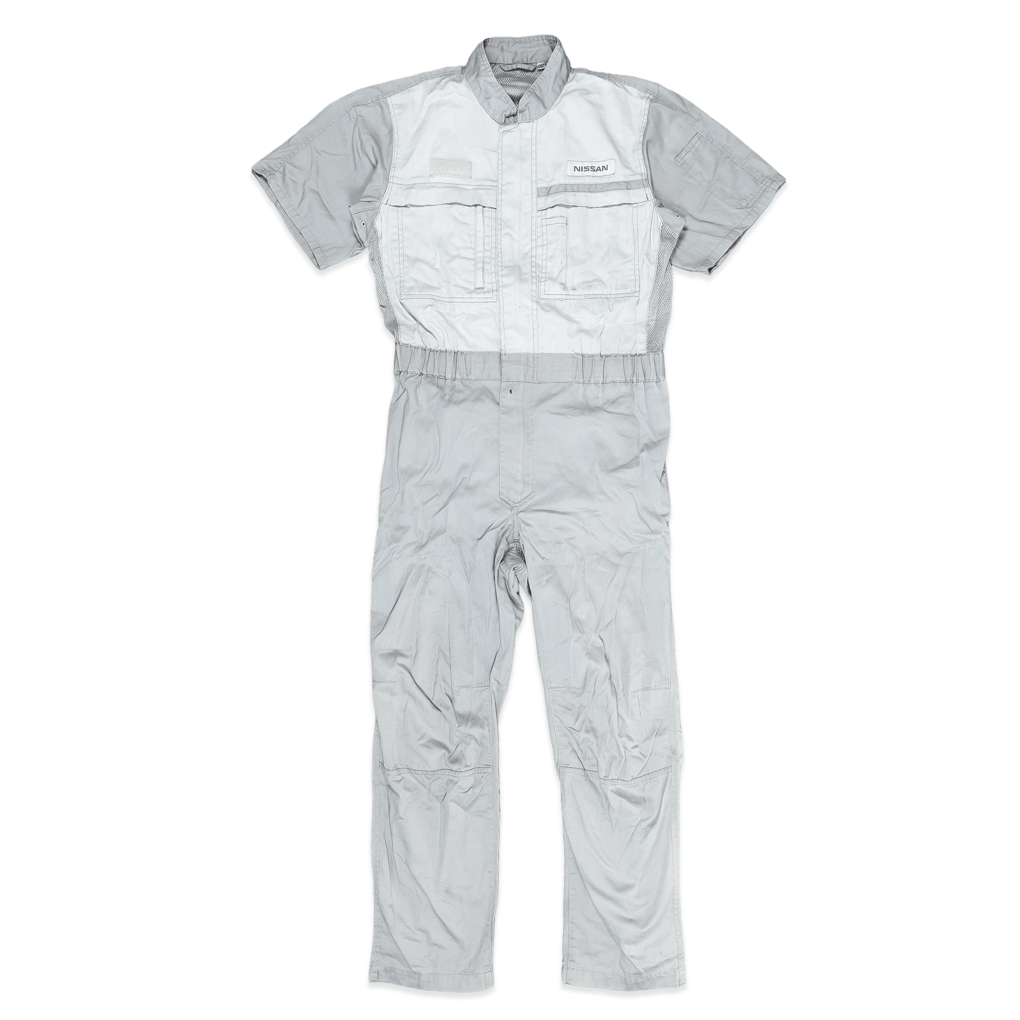 Retro Japan JDM Nissan TS Short Sleeve Tsunagi Staff Summer Coverall Grey - Sugoi JDM