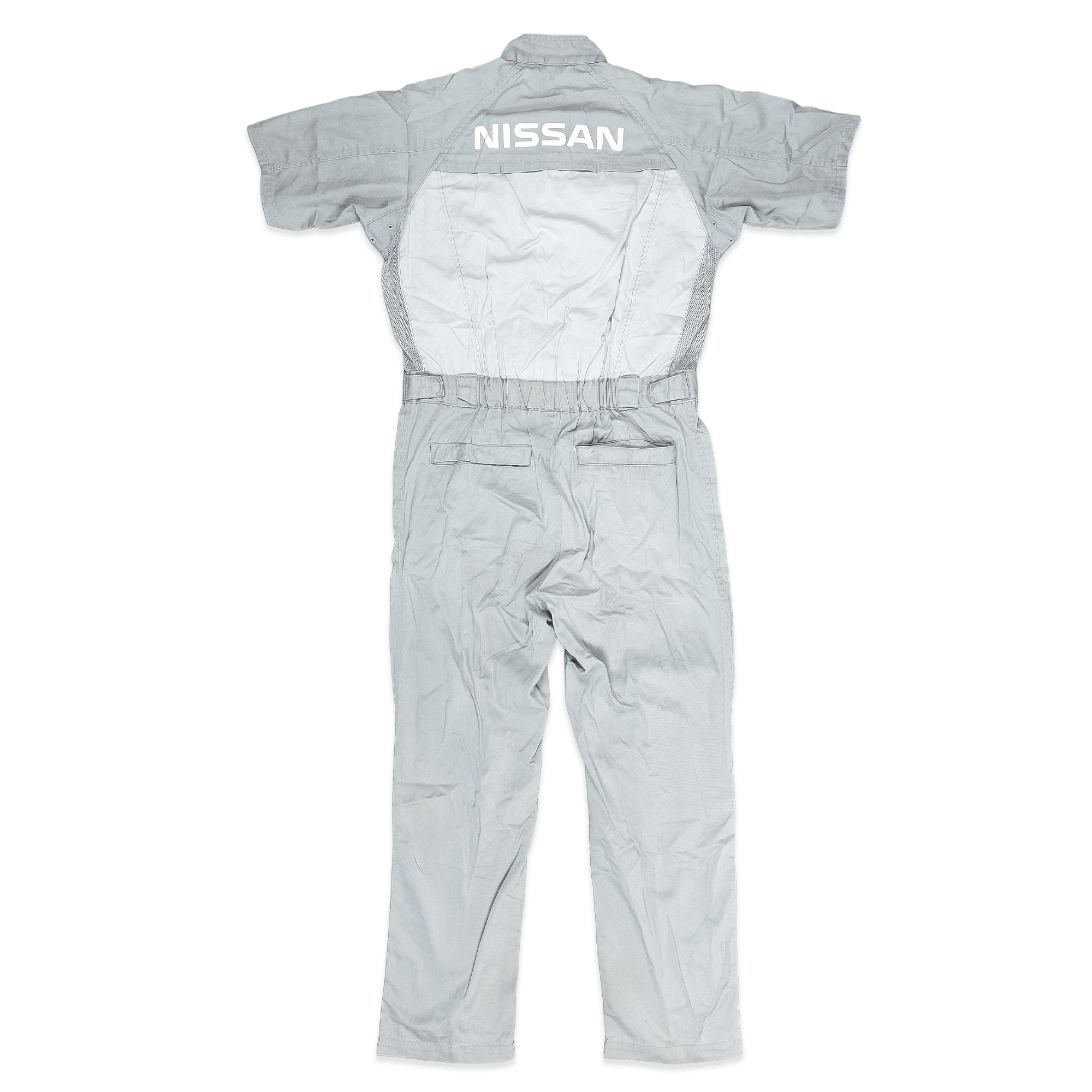 Retro Japan JDM Nissan TS Short Sleeve Tsunagi Staff Summer Coverall Grey - Sugoi JDM