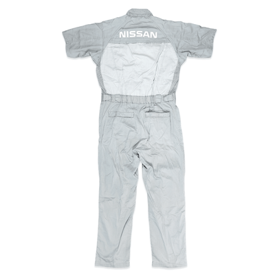 Retro Japan JDM Nissan TS Short Sleeve Tsunagi Staff Summer Coverall Grey - Sugoi JDM
