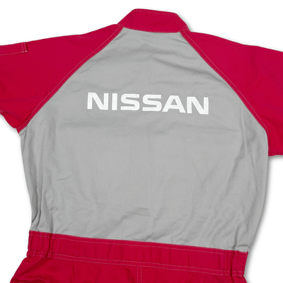 Retro Japan JDM Nissan Tsunagi Showa Mechanics Coverall Uniform Red - Sugoi JDM