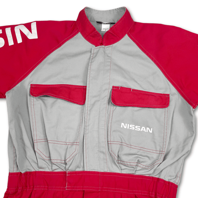 Retro Japan JDM Nissan Tsunagi Showa Mechanics Coverall Uniform Red - Sugoi JDM