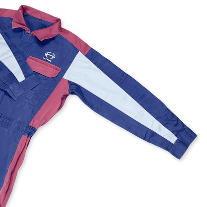 Retro Japan Showa Era JDM Hino Toyota Motors Staff Tsunagi Coveralls Blue - Sugoi JDM