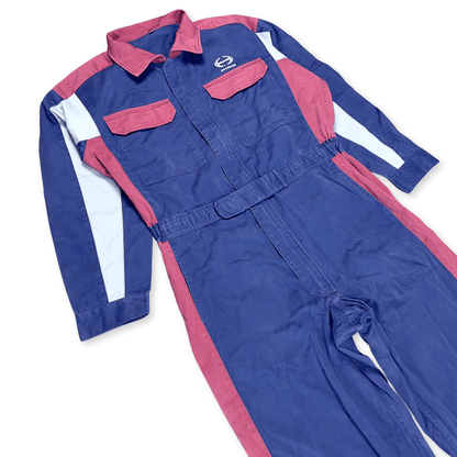 Retro Japan Showa Era JDM Hino Toyota Motors Staff Tsunagi Coveralls Blue - Sugoi JDM