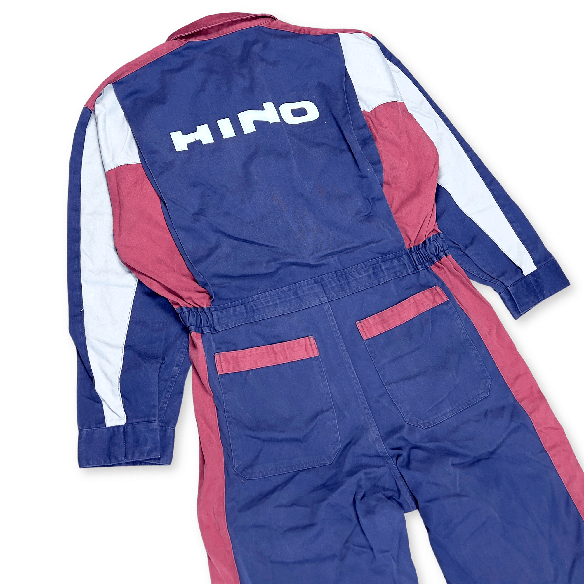 Retro Japan Showa Era JDM Hino Toyota Motors Staff Tsunagi Coveralls Blue - Sugoi JDM