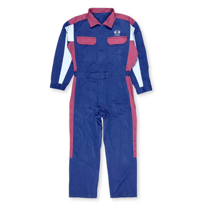 Retro Japan Showa Era JDM Hino Toyota Motors Staff Tsunagi Coveralls Blue - Sugoi JDM